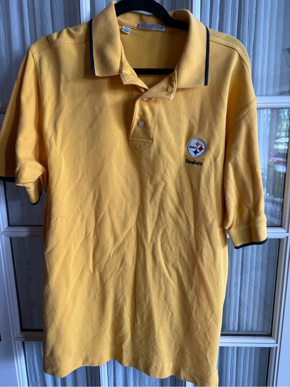 Cutter & Buck Pittsburgh Steelers Polo Shirt Yellow NFL Men's Sz M